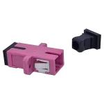 Adapter SC MM OM4 simplex fioletowy (z flanszą)