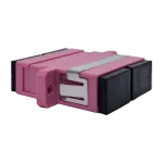 Adapter SC MM OM4 duplex fioletowy (z flanszą)