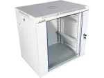 Szafa wisząca 19" 12U 600x450, drzwi szklane jednoskrzydłowe, tył osłona pełna demontowalna, osłony boczne pełne demontowalne zamykane na klucz, 4 belki, kolor szary, ALANTEC