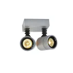 MYRA WALL, lampa ścienna i sufitowa outdoor, dwupunktowa, QPAR51, IP55, srebrnoszara, maks.100W