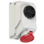 Gniazdo stałe z rozłącznikiem 0-1 duże blokada mechaniczna 32A 400V 3P+Z+N IP44