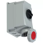 Gniazdo stałe z rozłącznikiem 0-1 duże blokada mechaniczna 63A 400V 3P+Z+N IP67