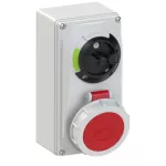 Gniazdo stałe z rozłącznikiem 0-1 małe blokada mechaniczna 16A 400V 3P+Z IP67