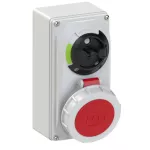 Gniazdo stałe z rozłącznikiem 0-1 małe blokada mechaniczna 16A 400V 3P+Z+N IP67