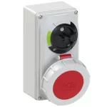Gniazdo stałe z rozłącznikiem 0-1 małe blokada mechaniczna 32A 400V 3P+Z+N IP67