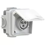Gniazdo zabudowane seria DESIGN IP44 gniazdo podtynkowe przelotowe 16A 2P+Z 230V