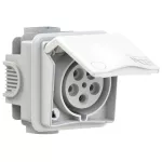 Gniazdo zabudowane seria DESIGN IP44 gniazdo podtynkoweprzelotowe 32A 3P+Z+N 400V
