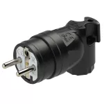 Wtyczka przenośna kątowa gumowa z bolcem uziemnienia 16A 2P+Z 230V IP44 czarns