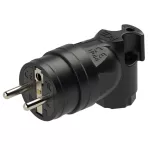 Wtyczka przenośna kątowa w pełni gumowa z bolcem uziemnienia 16A 2P+Z 230V IP44 czarna