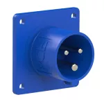 Wtyczka tablicowa prosta 16A 2P+Z 230V 50/60Hz 6h IP44 (kołnierz: 70X70, rozstaw śrub: 56X56), styki niklowane