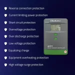 Qoltec Solarny regulator ładowania MPPT z czujnikiem temperatury 50A |12V / 24V | LCD | Bluetooth | APP | GEL | LiFePO4