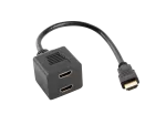 ADAPTER HDMI(M)->2X HDMI(F) NA KABLU 20CM CZARNY SPLITTER LANBERG