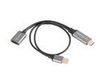 ADAPTER HDMI(M)->DISPLAYPORT(F) 4K NA KABLU 20CM SREBRNY LANBERG