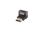 ADAPTER HDMI(M)->HDMI(F) 8K KĄTOWY DÓŁ ALUMINIUM SREBRNY LANBERG