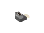 ADAPTER HDMI(M)->HDMI(F) 8K KĄTOWY GÓRA ALUMINIUM SREBRNY LANBERG