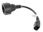 ADAPTER IEC 320 C14(M)->SCHUKO(F) NA KABLU 20CM DO UPS CZARNY LANBERG