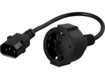 ADAPTER IEC 320 C14(M)->SCHUKO(F) NA KABLU 20CM DO UPS CZARNY POWERWALKER