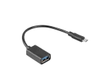 ADAPTER USB MICRO(M) 2.0->USB-A(F) 15CM OTG CZARNY LANBERG