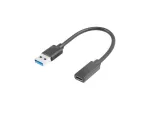 ADAPTER USB-C(F) 3.1->USB-A(M) NA KABLU 15CM OTG CZARNY LANBERG