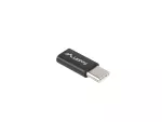 ADAPTER USB-C(M) 2.0->USB MICRO(F) CZARNY LANBERG