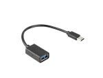 ADAPTER USB-C(M)->USB-A(F) 2.0 15CM OTG CZARNY LANBERG