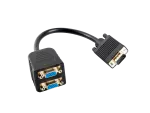 ADAPTER VGA(M)->2X VGA(F) NA KABLU 20CM CZARNY LANBERG