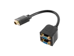 ADAPTER VGA(M)->2X VGA(F) NA KABLU 20CM CZARNY LANBERG