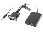 ADAPTER VGA(M)+MINIJACK 3.5MM(M)->HDMI(F) NA KABLU 20CM CZARNY LANBERG