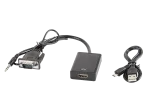 ADAPTER VGA(M)+MINIJACK 3.5MM(M)->HDMI(F) NA KABLU 20CM CZARNY LANBERG