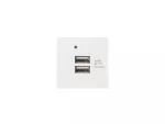 GNIAZDO 45X45 230V ŁADOWARKA 2X USB-A 2.1A BIAŁE LANBERG