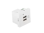 GNIAZDO 45X45 230V ŁADOWARKA 2X USB-A 2.1A BIAŁE LANBERG