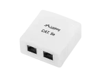 GNIAZDO NATYNKOWE KAT.5E 2X RJ45 BIAŁE LANBERG