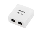 GNIAZDO NATYNKOWE KAT.5E 2X RJ45 EKRANOWANE BIAŁE LANBERG