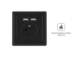 GNIAZDO PODTYNKOWE 230V POJEDYNCZE + 2X USB 2.1A FRENCH CZARNE LANBERG