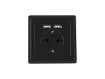 GNIAZDO PODTYNKOWE 230V POJEDYNCZE + 2X USB 2.1A SCHUKO CZARNE LANBERG