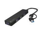 HUB USB-C 3.0 NATEC MAYFLY 4-PORTY CZARNY + ADAPTER USB-A
