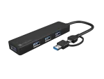 HUB USB-C 3.0 NATEC MAYFLY 4-PORTY CZARNY + ADAPTER USB-A