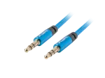KABEL AUDIO MINIJACK 3.5MM M/M 3 PIN 2M NIEBIESKI PREMIUM LANBERG