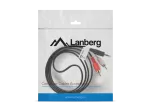 KABEL AUDIO MINIJACK 3.5MM(M) 3 PIN->2X RCA (CINCH)(M) 1.5M LANBERG