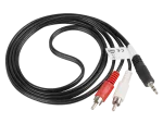 KABEL AUDIO MINIJACK 3.5MM(M) 3 PIN->2X RCA (CINCH)(M) 1.5M LANBERG