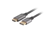 KABEL DISPLAYPORT(M) ->HDMI(M) 1M 4K CZARNO-SREBRNY LANBERG