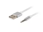 KABEL DO APPLE AUDIO USB-A(M)->JACK(M) 4PIN 3.5MM 1M BIAŁY 10-PACK LANBERG