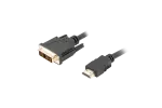 KABEL HDMI(M)->DVI-D(M)(18+1) 0.5M CZARNY SINGLE LINK POZŁACANE STYKI LANBERG