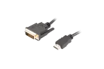 KABEL HDMI(M)->DVI-D(M)(24+1) 3M 4K 30HZ CZARNY DUAL LINK POZŁACANE STYKI LANBERG