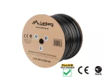 KABEL LAN UTP KAT.5E 305M DRUT OUTDOOR ŻELOWANY CU CZARNY FLUKE PASSED LANBERG