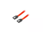 KABEL SATA DATA II (3GB/S) F/F 50CM Z ZATRZASKAMI METALOWYMI CZERWONY LANBERG