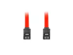KABEL SATA DATA II (3GB/S) F/F 50CM Z ZATRZASKAMI METALOWYMI CZERWONY LANBERG