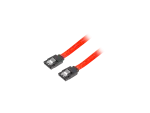 KABEL SATA DATA II (3GB/S) F/F 50CM Z ZATRZASKAMI METALOWYMI CZERWONY LANBERG