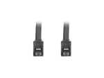 KABEL SATA DATA III (6GB/S) F/F 50CM Z ZATRZASKAMI METALOWYMI CZARNY LANBERG