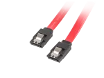KABEL SATA DATA III (6GB/S) F/F 50CM Z ZATRZASKAMI METALOWYMI CZERWONY LANBERG